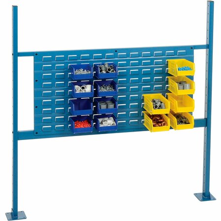 GLOBAL INDUSTRIAL Panel Kit for 48inW Bench, 36inW Louver Panel, Rails & Uprights, Blue 249715BL